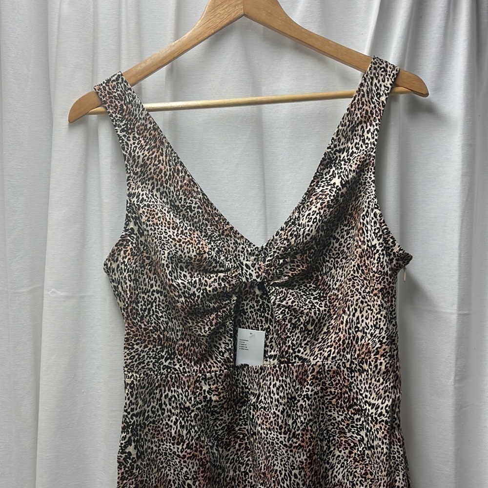 Urban Outfitters Front Cutout Side Zip Cheetah Dress-S - Picture 2 of 6